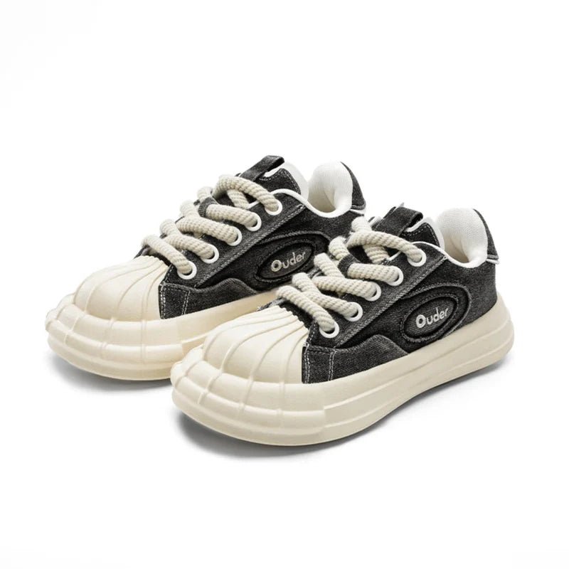 Black Platform Sneaker Shoes Shell Star Shoes 36