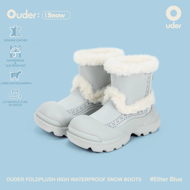 Ouder FoldPlush High Waterproof Snow Boots - OUDER_Ether Blue