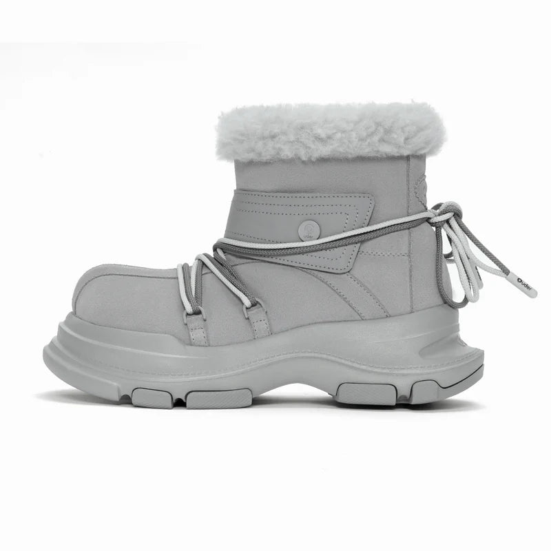 Ouder LuxeCurl Lace - Up Waterproof Snow Boots - OUDER_Gray