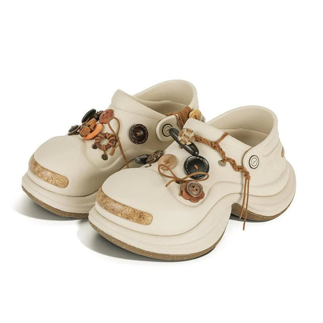 Sand Dune Platform Clogs - OUDER_Khaki