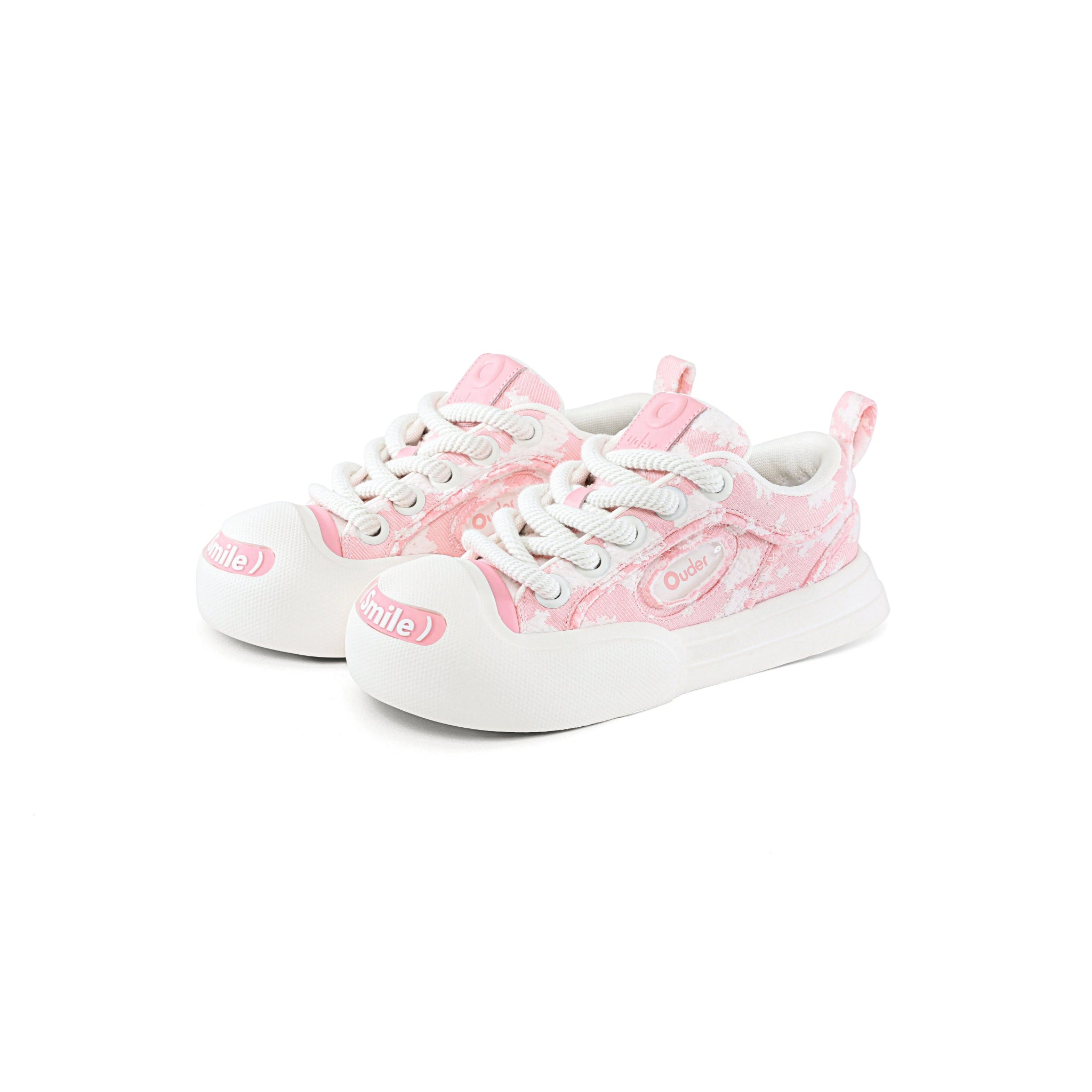 Smile Candy Canvas Shoes - OUDER_Pink&White