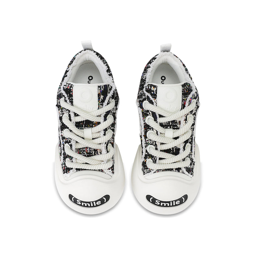 Smile Chic Tweed Sneaker Shoes - OUDER_Black