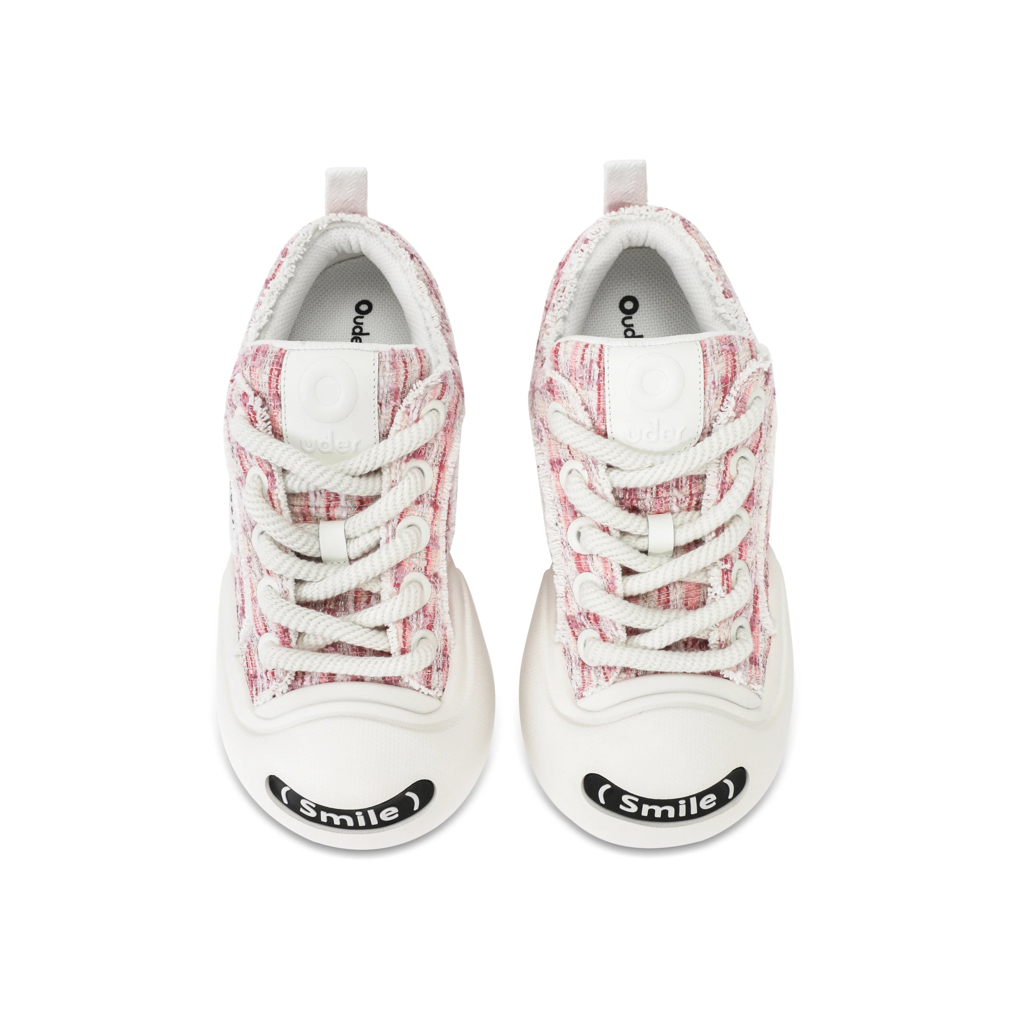 Smile Chic Tweed Sneaker Shoes - OUDER_Pink